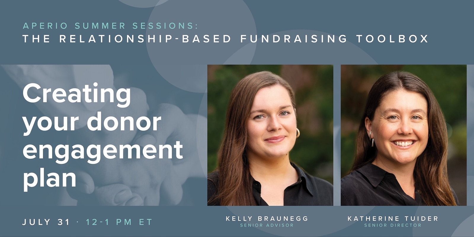 Banner image for Aperio summer sessions: Creating your donor engagement plan