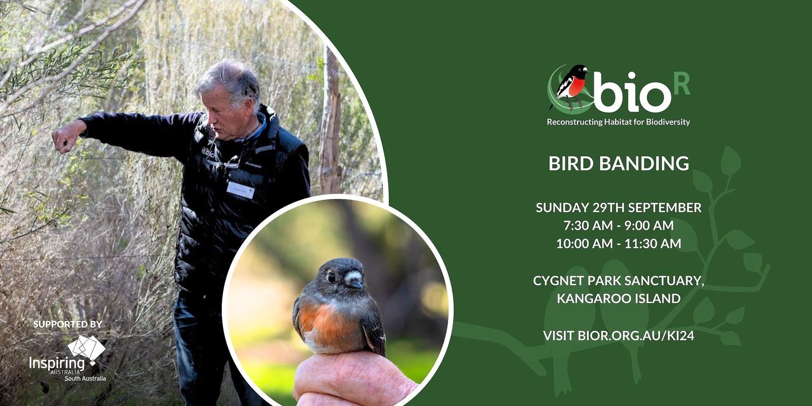 Banner image for Bird Banding at Cygnet Park Sanctuary 2024