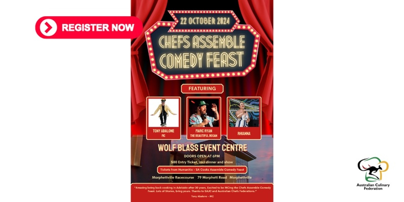 Banner image for SA - Chefs Assemble Comedy Feast - International Chefs Day