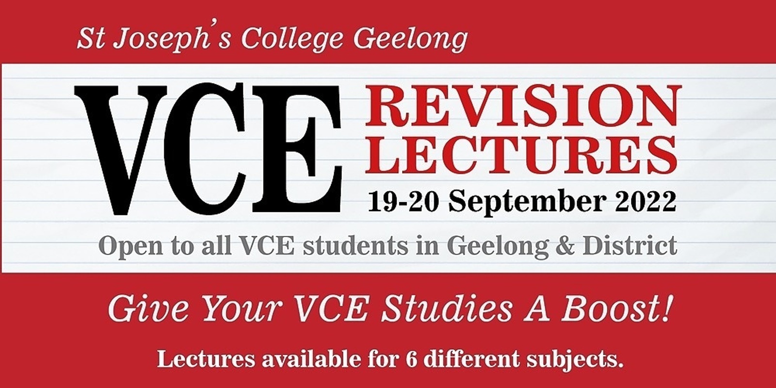 Banner image for VCE Revision Lectures 2022