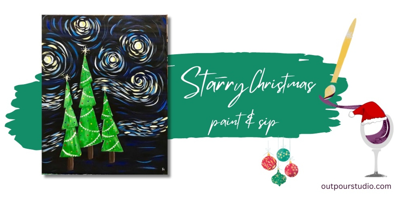 Banner image for Starry Christmas Paint & Sip | Outpour Studio, Berwick