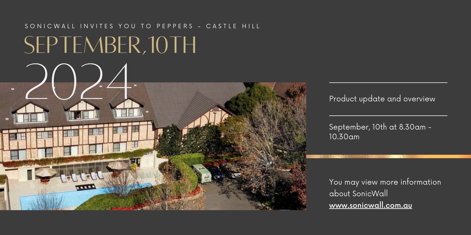 Banner image for SonicWall Breakfast - Peppers The Hills Lodge - Castle Hill