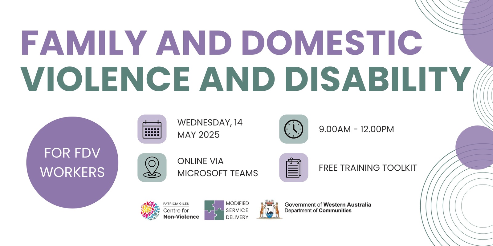 Banner image for For FDV workers: Family & Domestic Violence and Disability