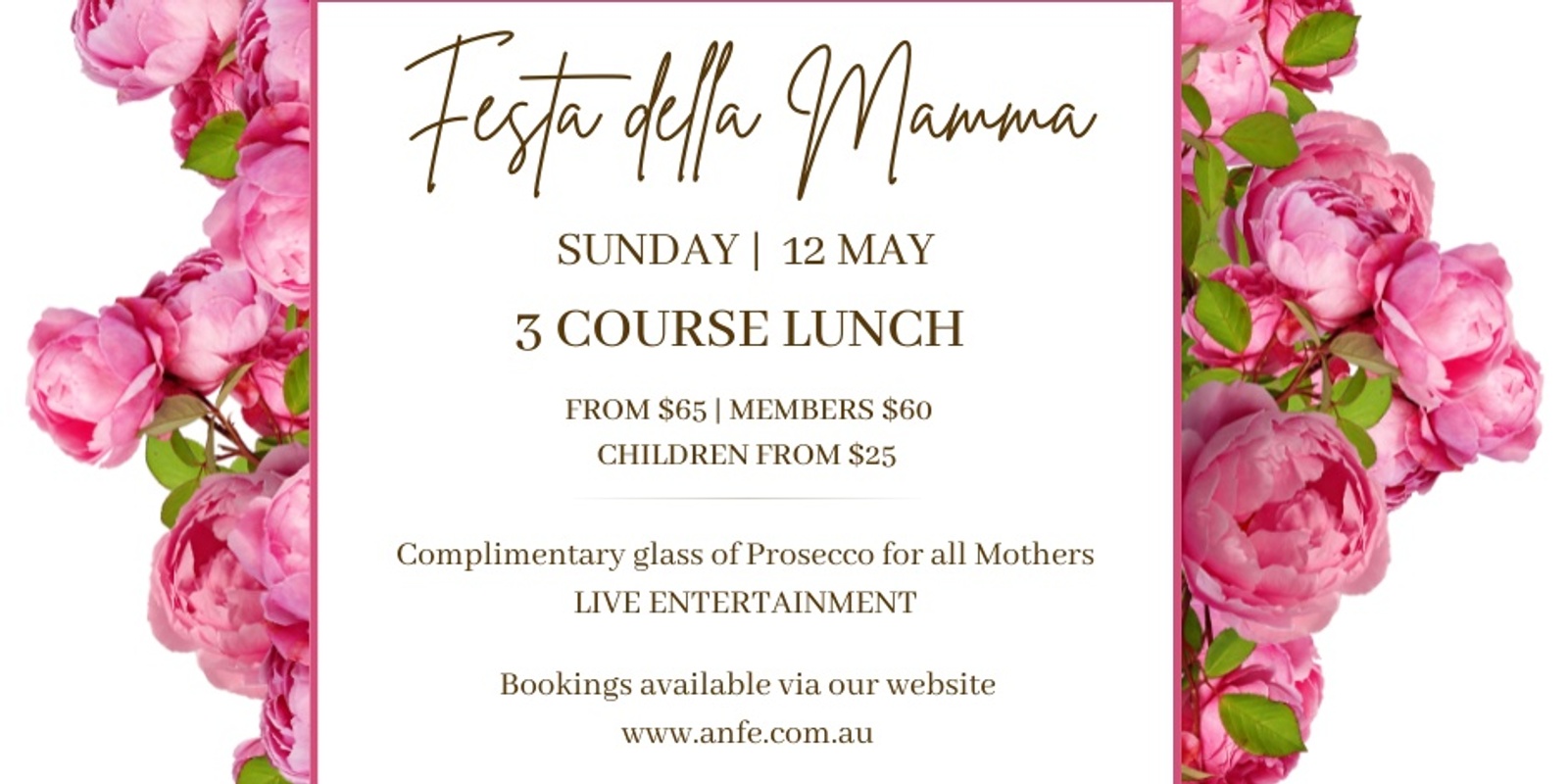 Banner image for FESTA DELLA MAMMA - MOTHER'S DAY ITALIAN-STYLE LUNCHEON