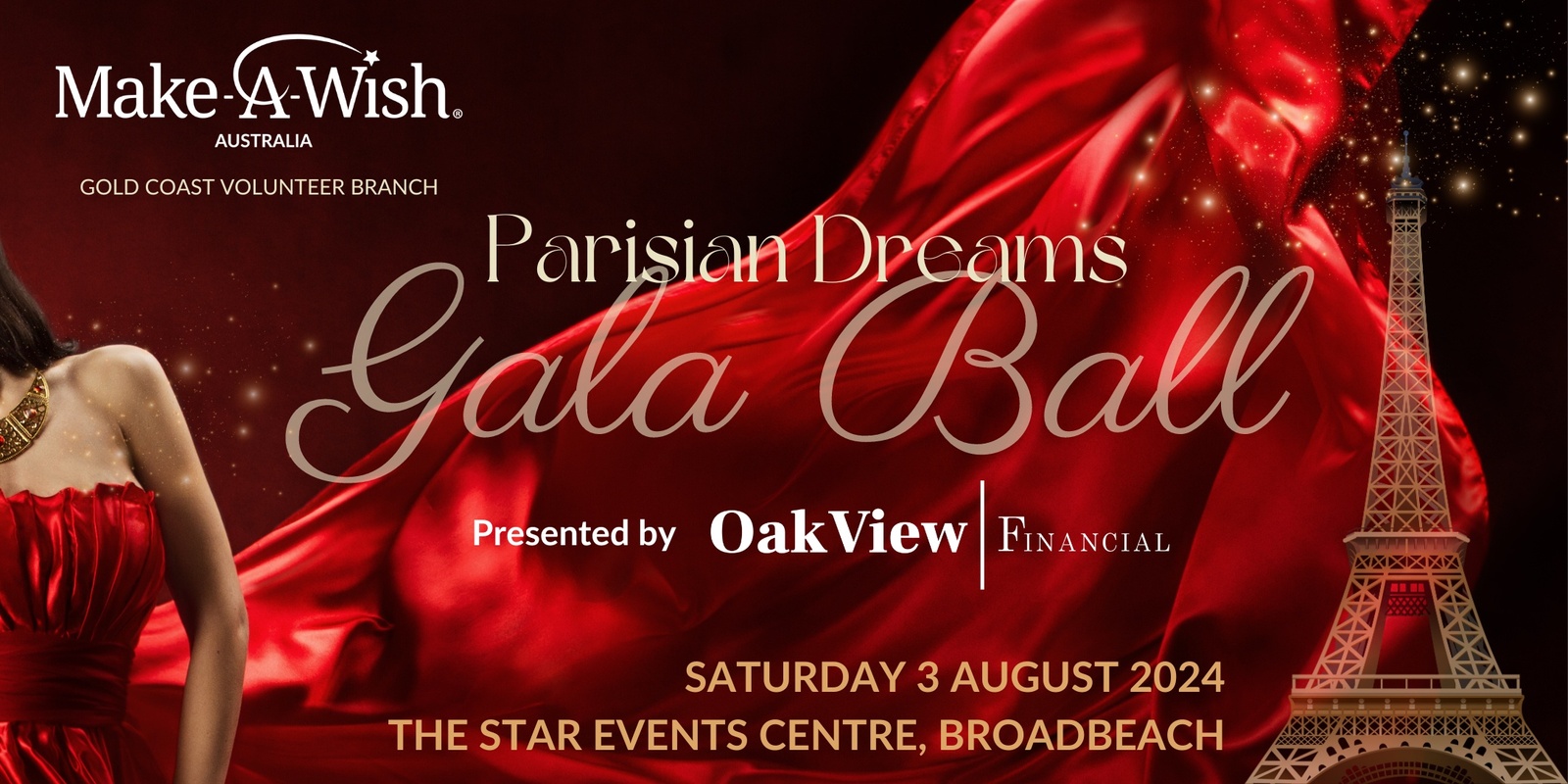 Banner image for 2024 Make-A-Wish Gold Coast 'Parisian Dreams' Gala Ball presented by OakView Financial 