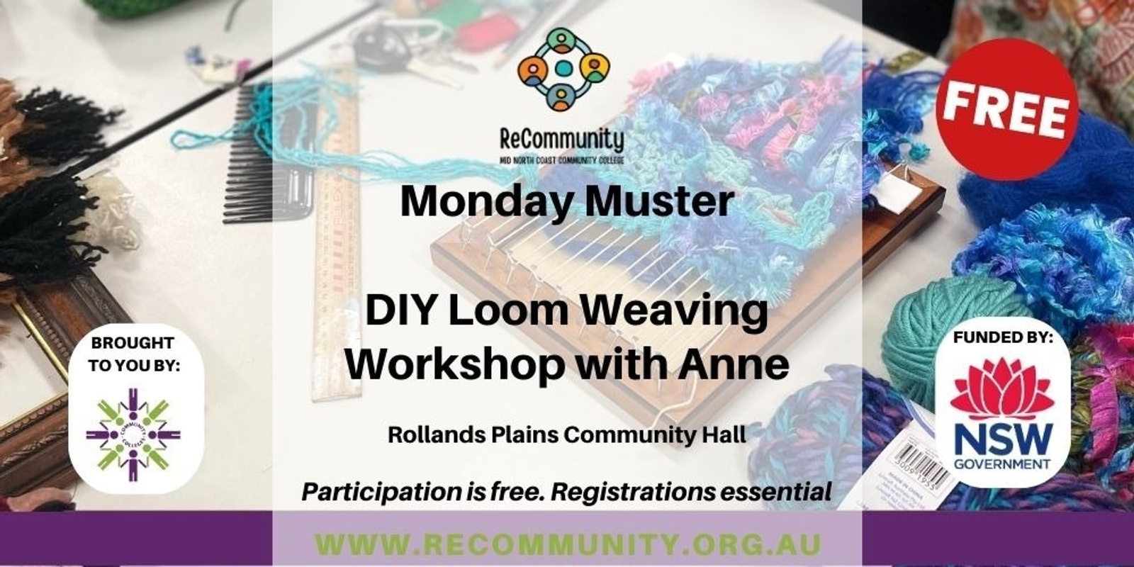 Banner image for DIY Loom Weaving Workshop| ROLLANDS PLAINS