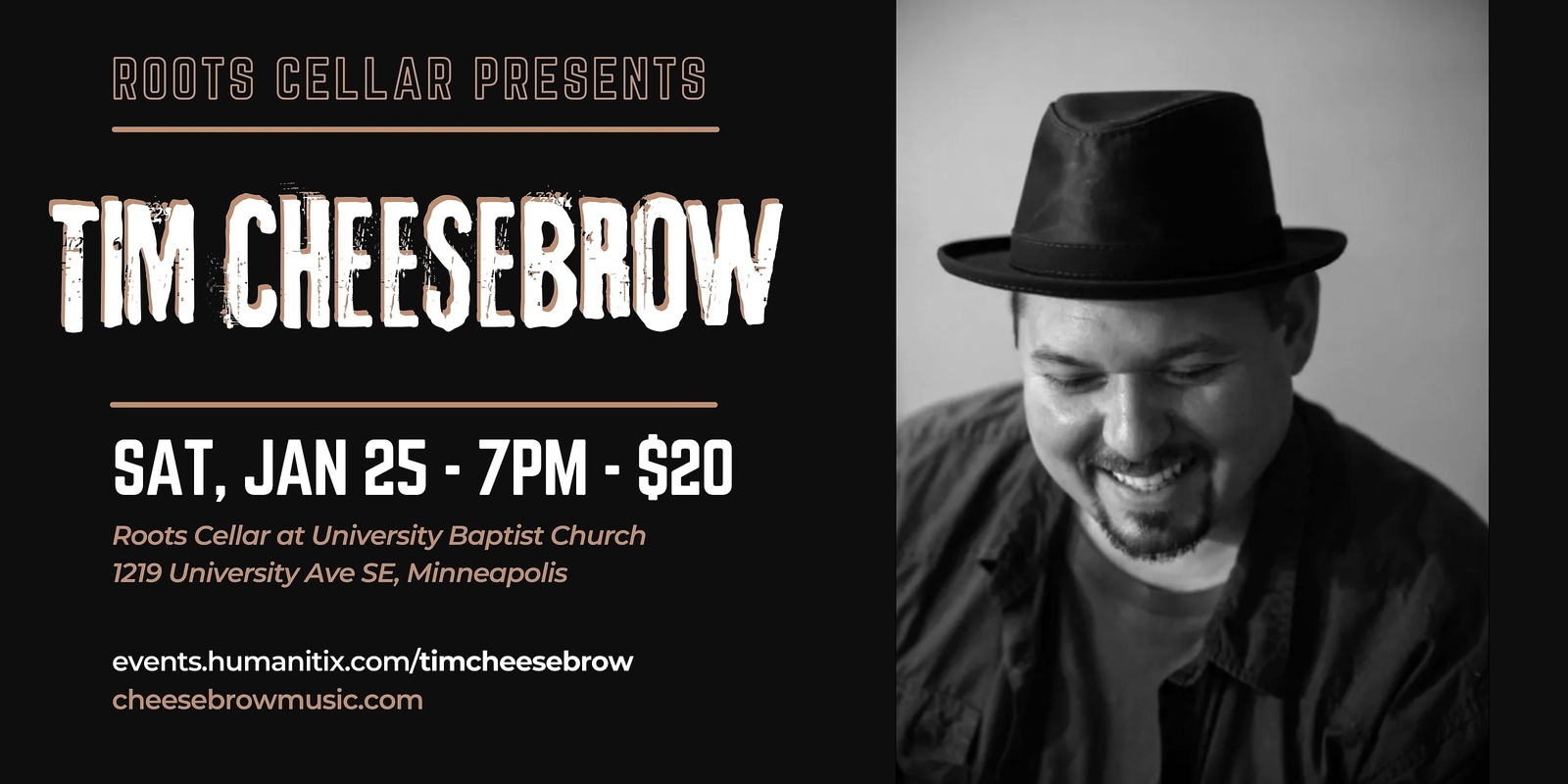 Banner image for Tim Cheesebrow at the Roots Cellar