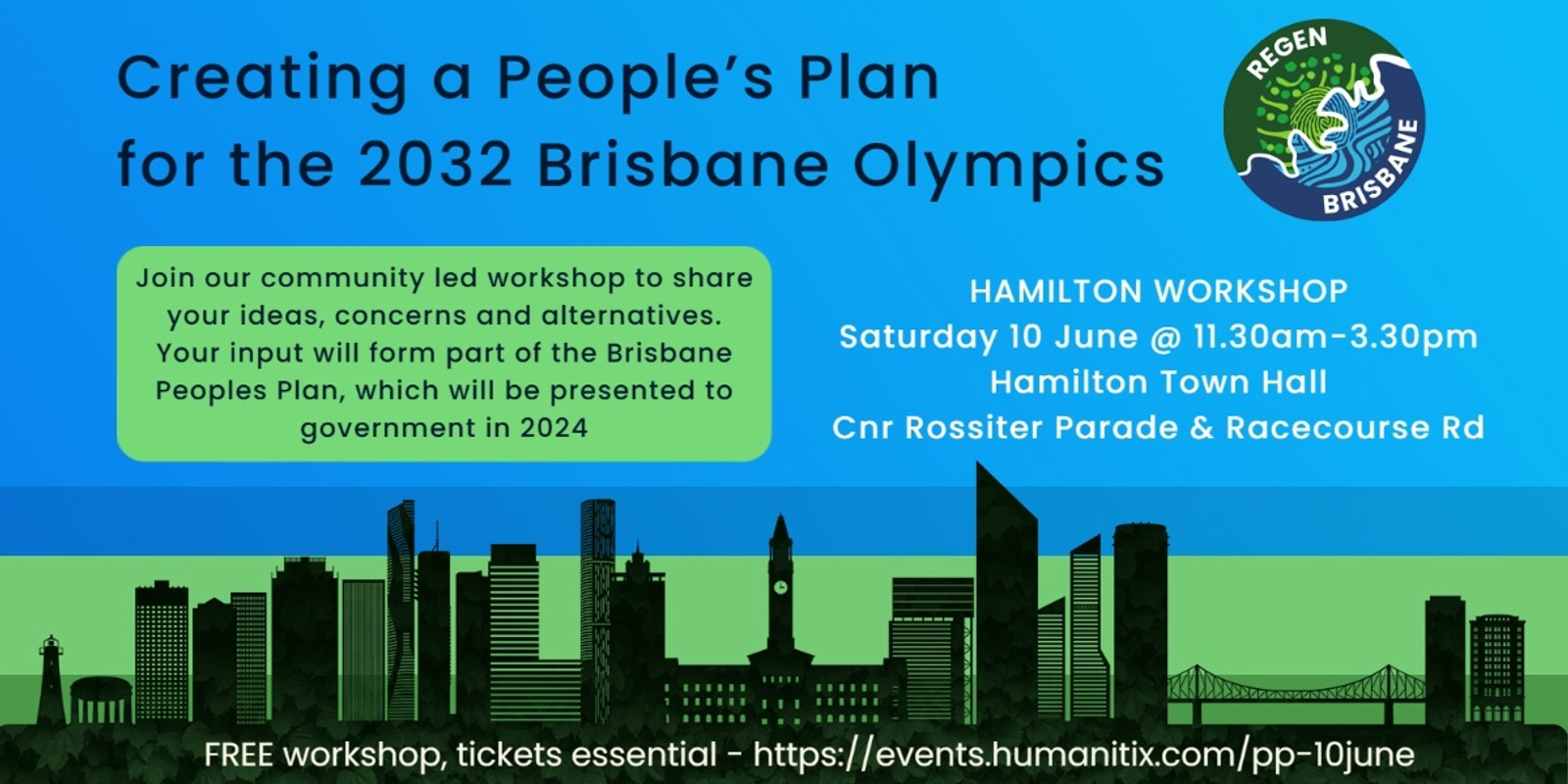 Banner image for People's Plan for 2032 Olympics - Hamilton Workshop 10 June