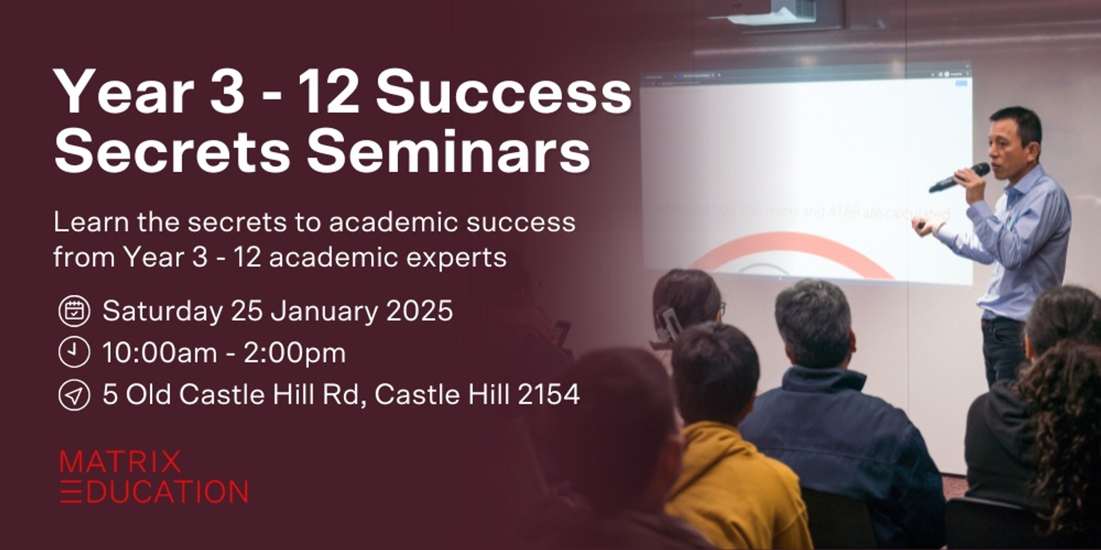 Banner image for Year 3 - 12 Success Seminars