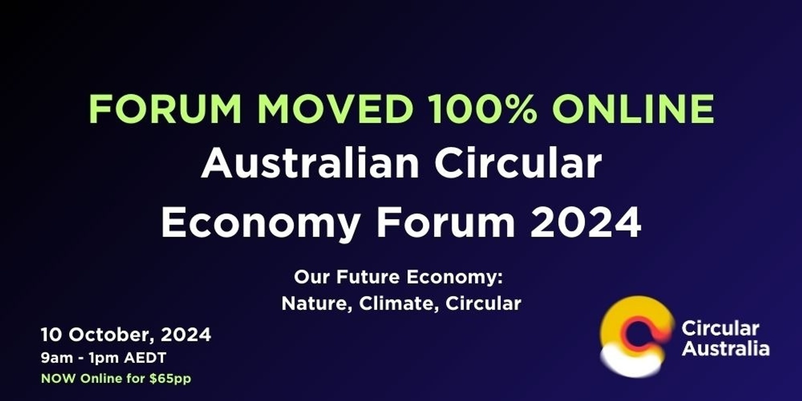 Banner image for Australian Circular Economy Forum 2024 (online)