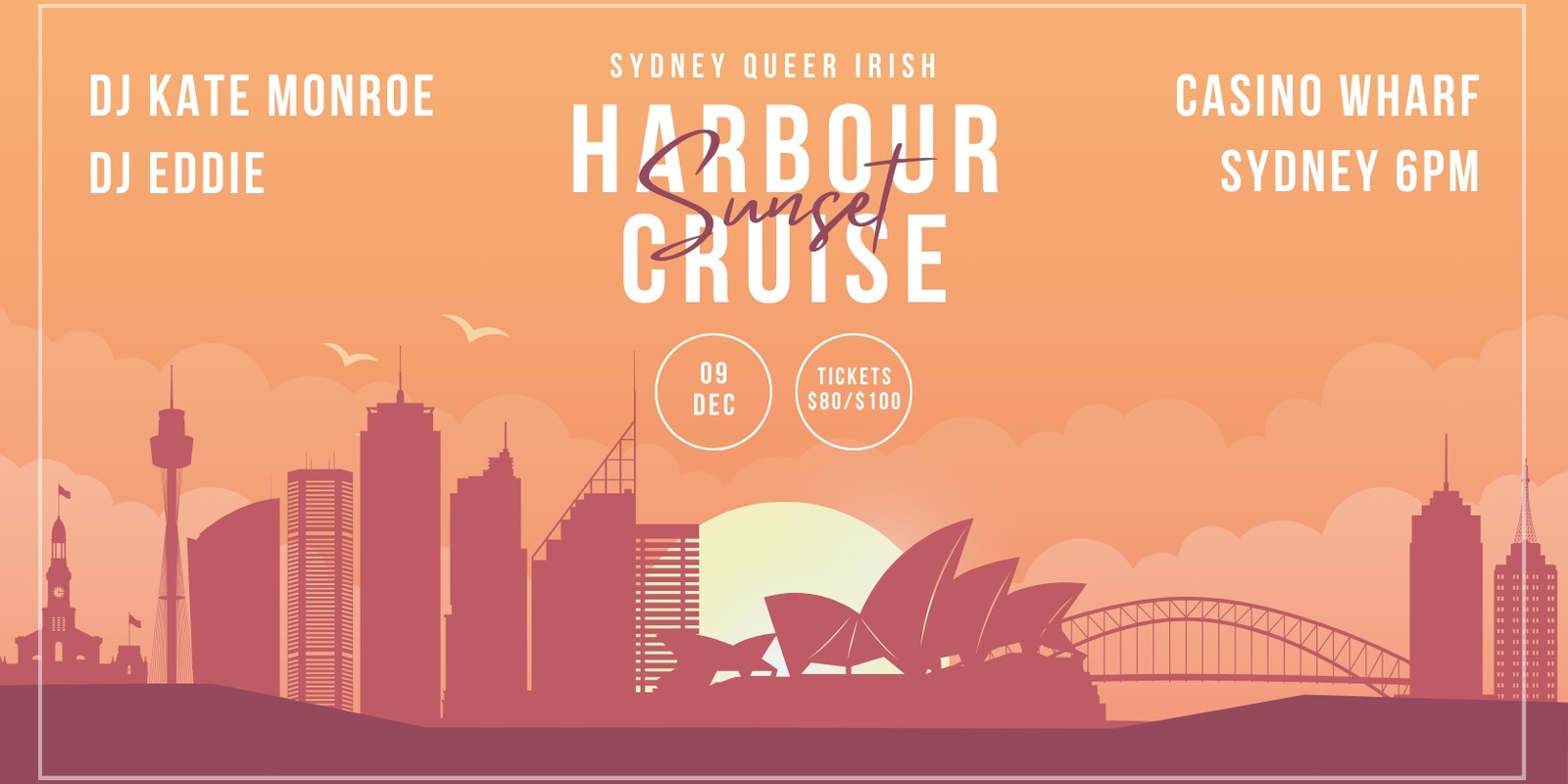 Banner image for Sydney Queer Irish Sunset Harbour Cruise