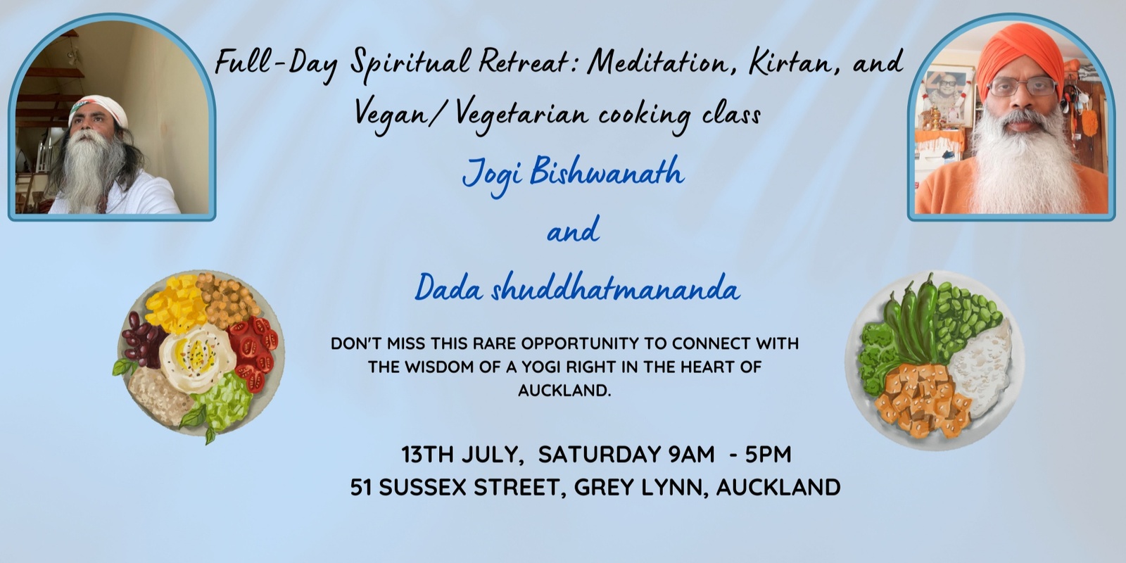 Banner image for Full-Day Spiritual Retreat: Meditation, Kirtan, and Vegan/ Vegetarian cooking class