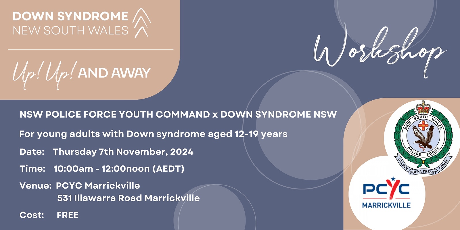 Banner image for NSW Police Youth Command x Down Syndrome NSW - Fitness & Boxing Class for Young People with Down syndrome (ages 12-19 years old)