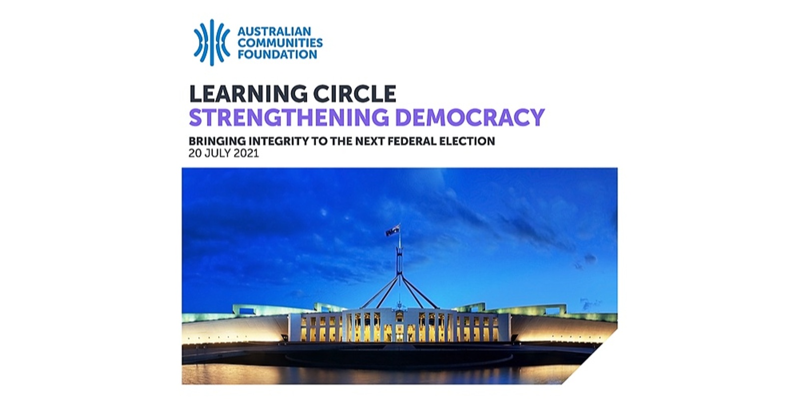 Banner image for Strengthening Democracy - Ensuring integrity in the Federal election