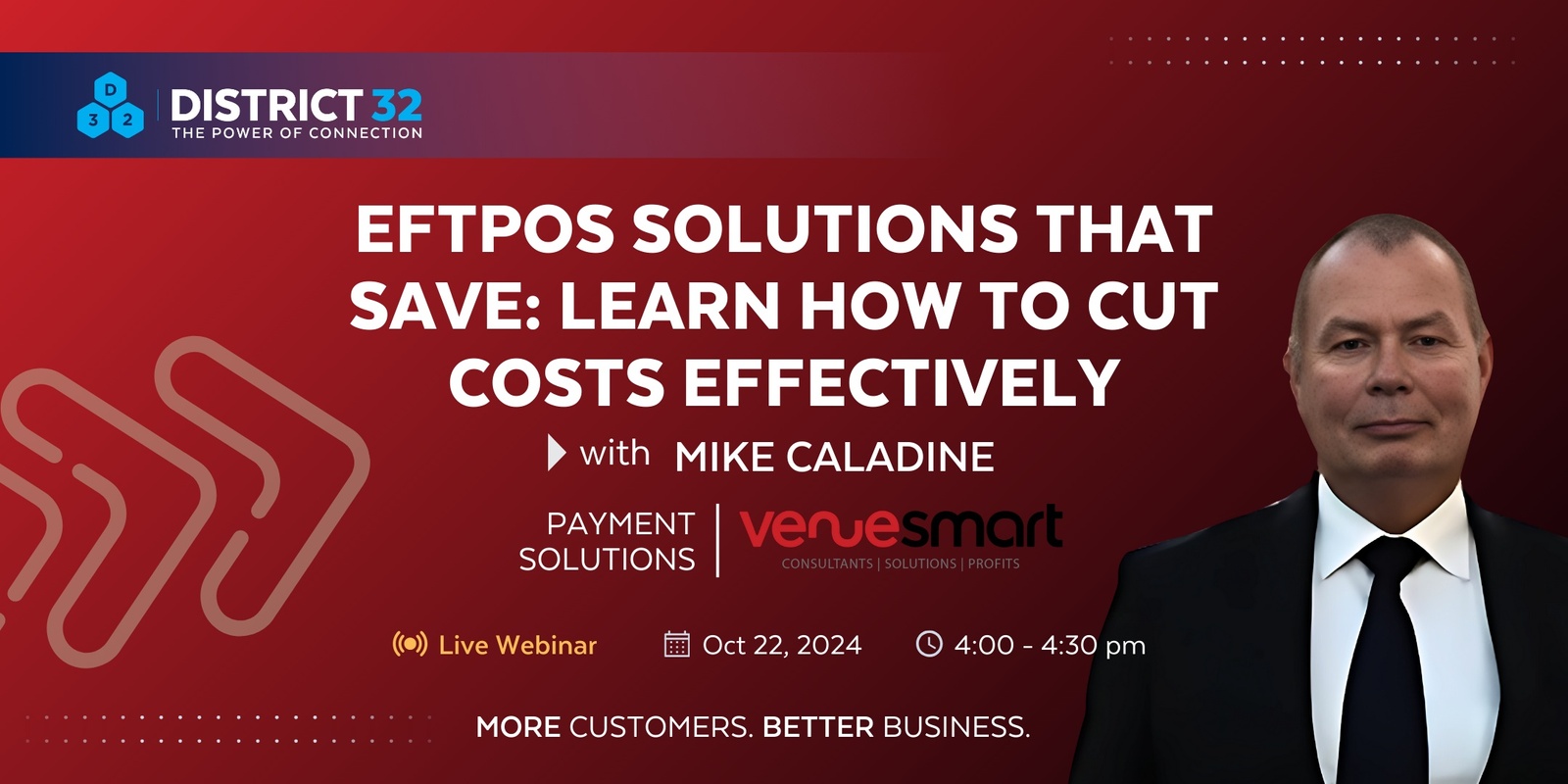 Banner image for District32 Expert Webinar: EFTPOS Solutions that Save: Learn How to Cut Costs Effectively - Tue 22 Oct