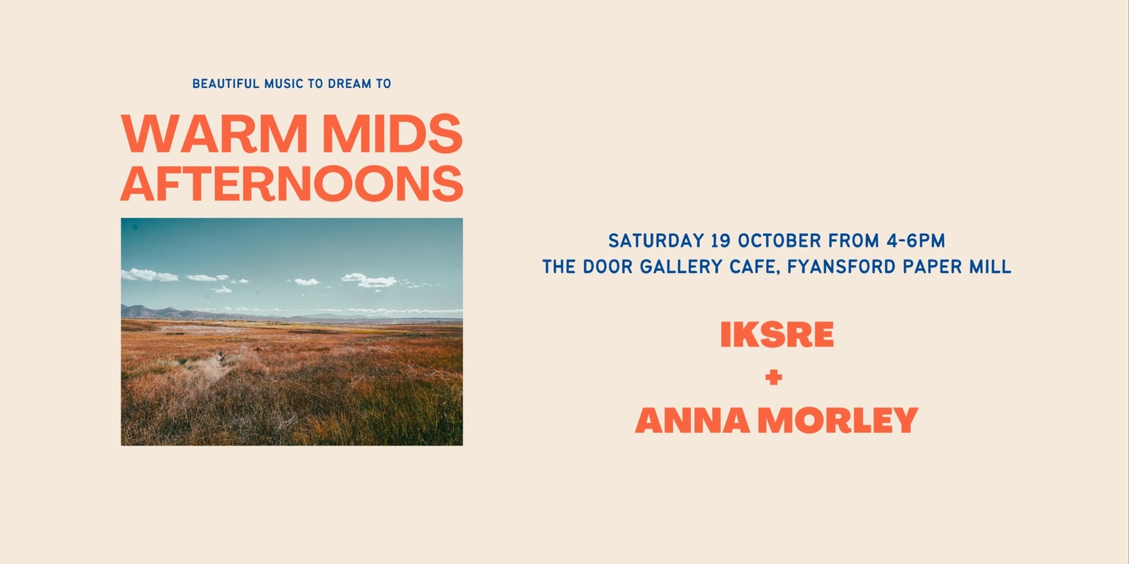 Banner image for Warm Mids Afternoons - IKSRE and Anna Morley