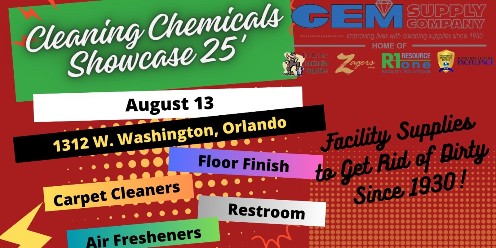 Banner image for GEM Supply Cleaning Chemicals Showcase * Orlando *  8.13.25 