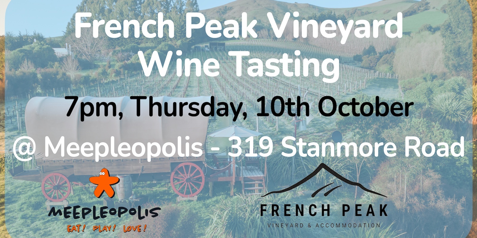 Banner image for French Peak Vineyard Wine Tasting @ Meepleopolis