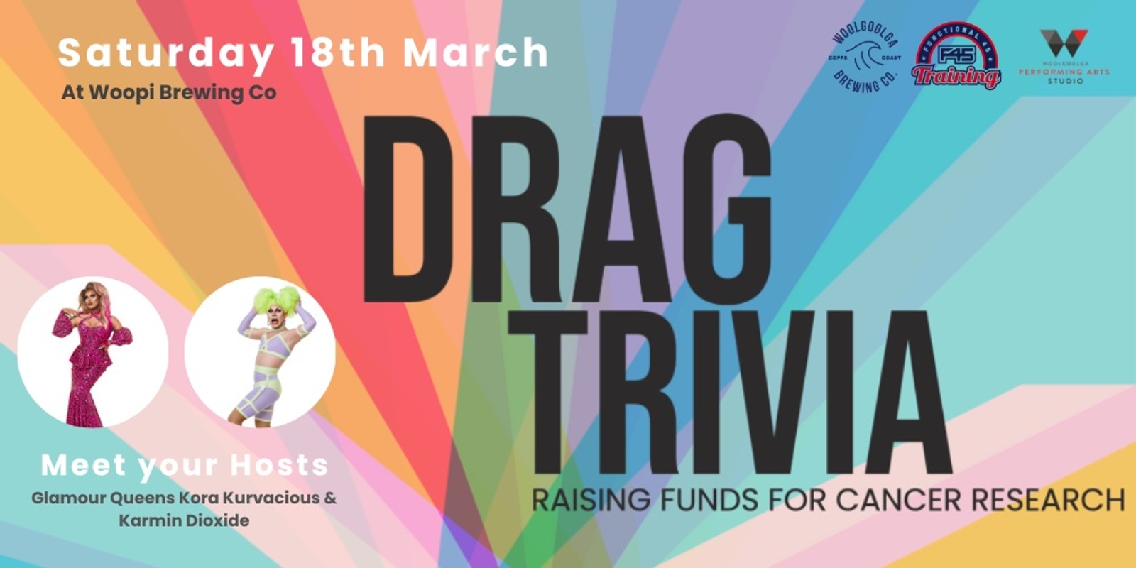 Banner image for Drag Trivia for Cancer at Woopi Brewing Co.