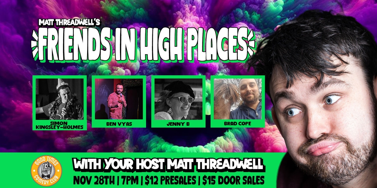 Banner image for Friends in High Places - Hosted by Matt Threadwell