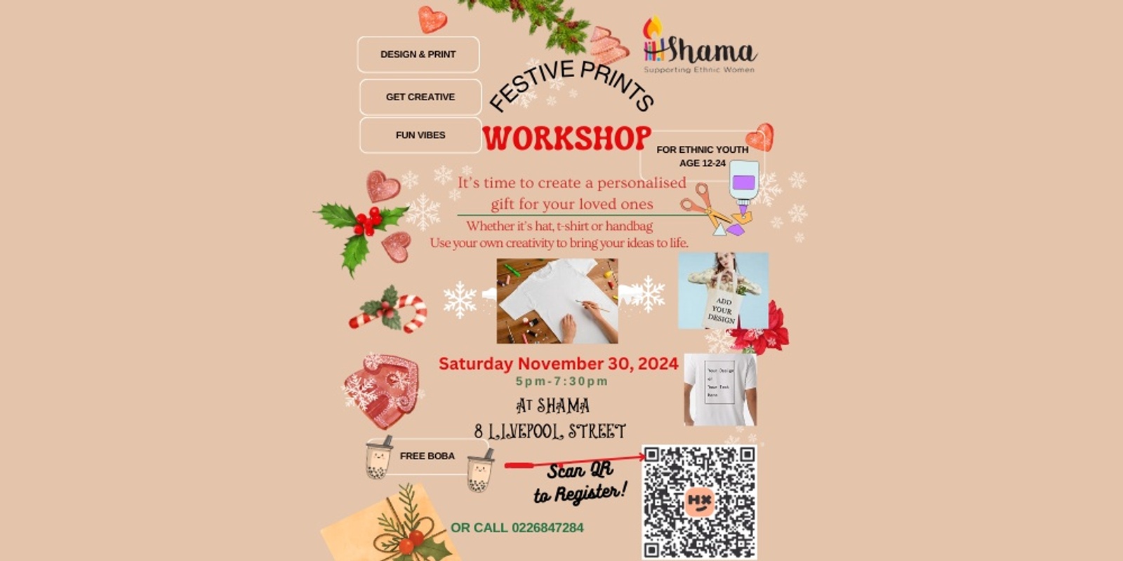 Banner image for Festive Prints Workshop: Create Personalized Gifts for Loved Ones