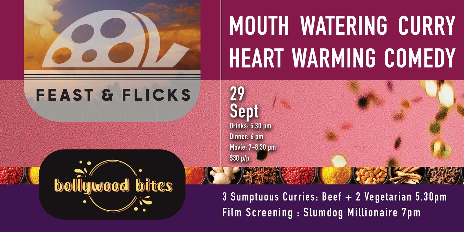 Banner image for Feast & Flicks with Bollywood Bites