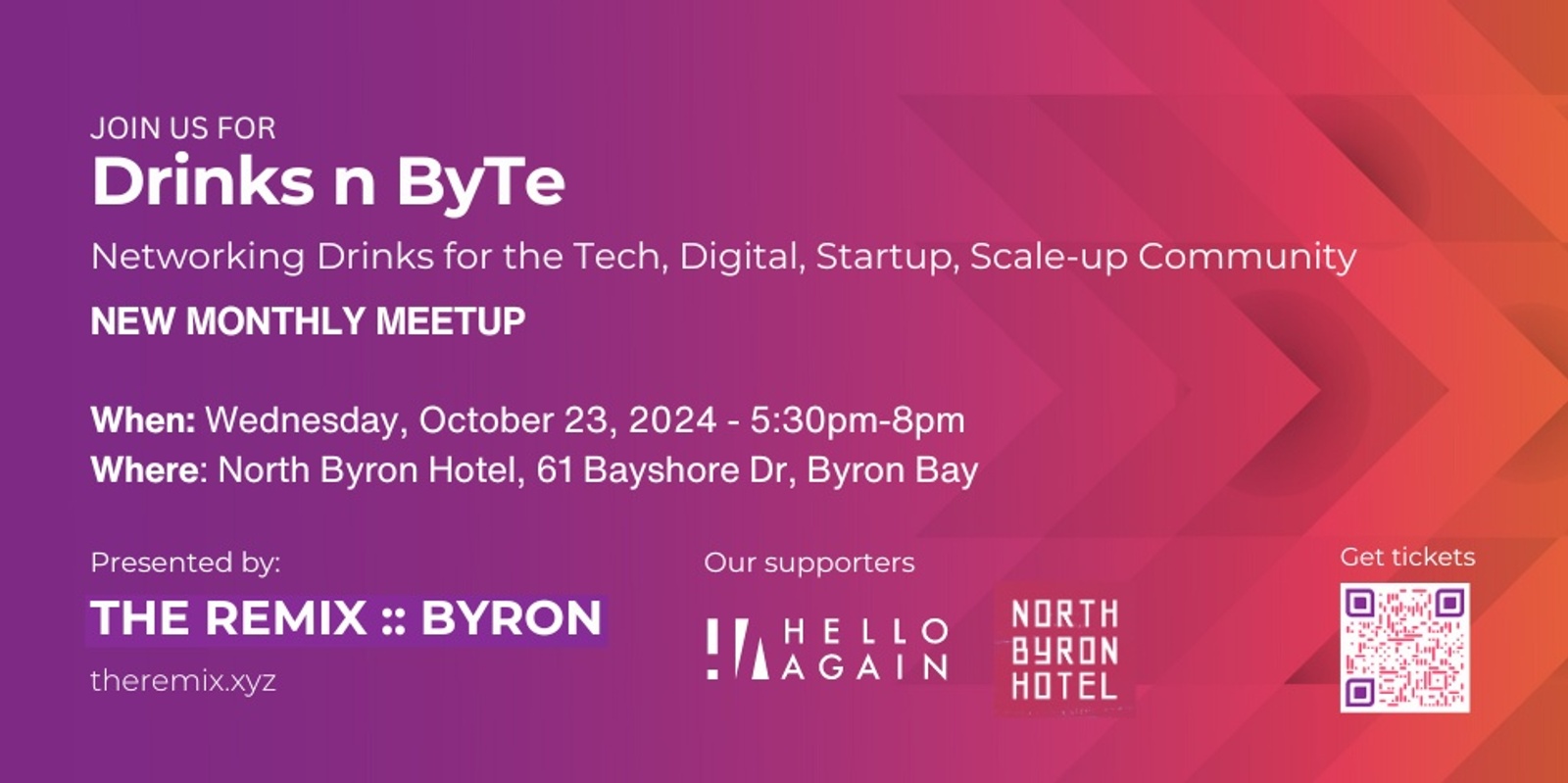 Banner image for Drinks n ByTe - monthly networking event 