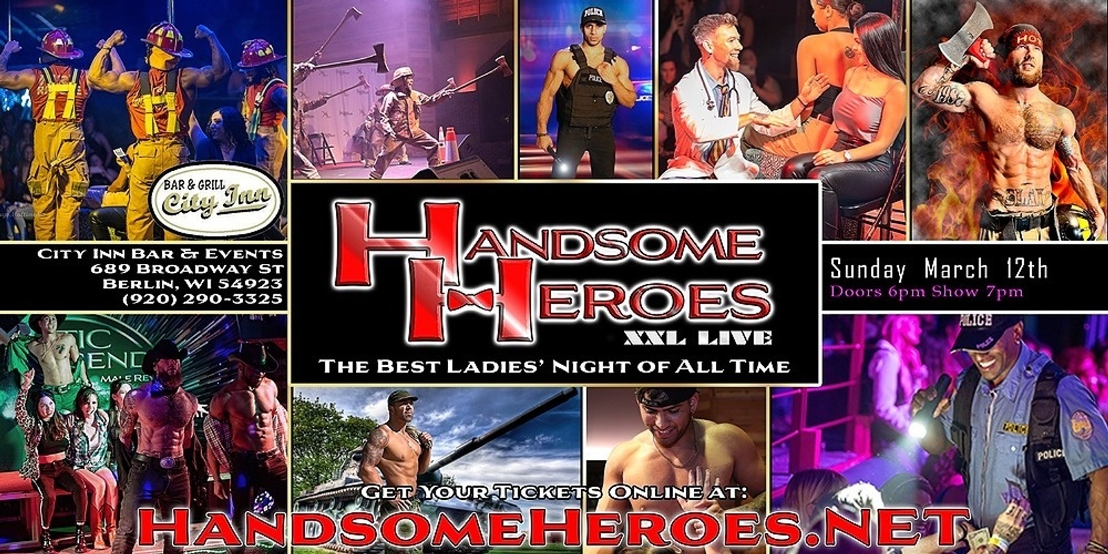 Banner image for Berlin, WI - Handsome Heroes XXL Live: The Best Ladies' Night of All Time
