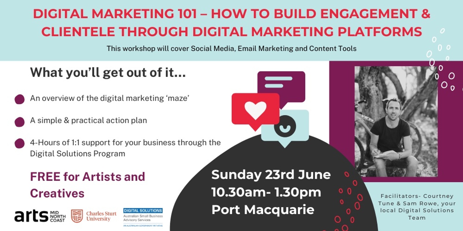 Banner image for Digital Marketing 101 – How to build engagement & clientele through digital marketing platforms- Port Macquarie