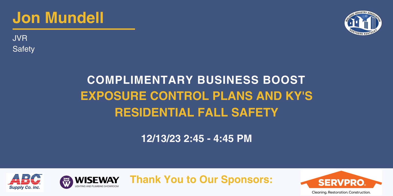 Banner image for Super CE Day - Exposure Control Plans and KY's Residential Fall Safety