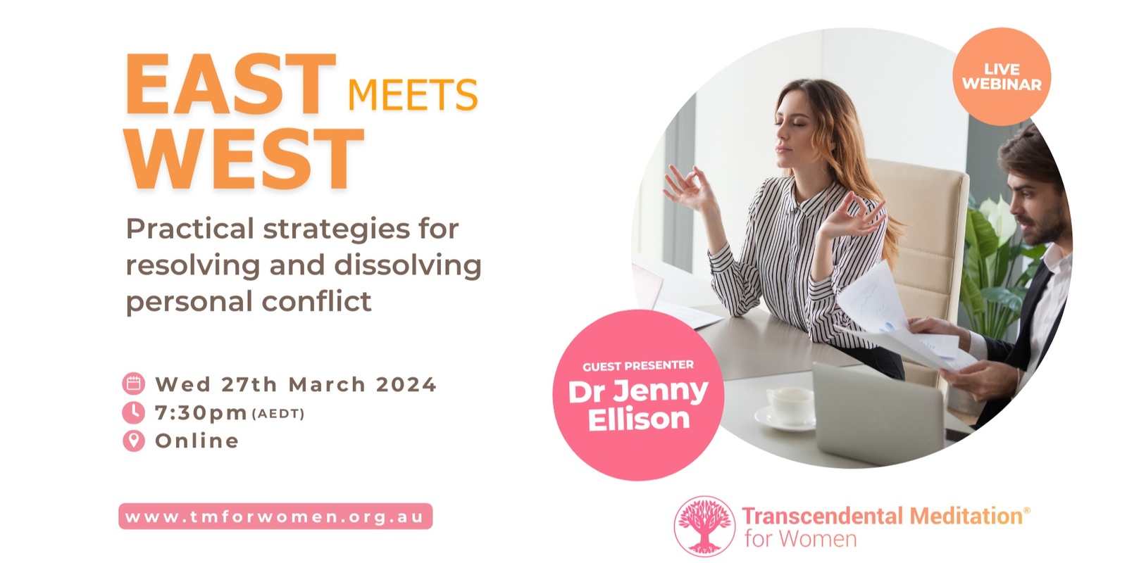 Banner image for East meets West: Practical strategies for resolving and dissolving personal conflict