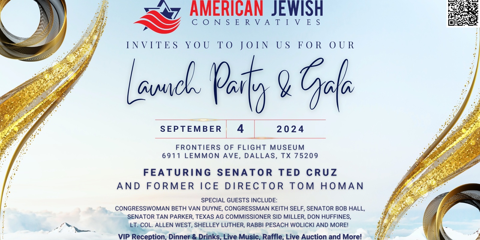 Banner image for American Jewish Conservatives Launch Party & Gala! Featuring Senator Ted Cruz & Former ICE Director Tom Homan