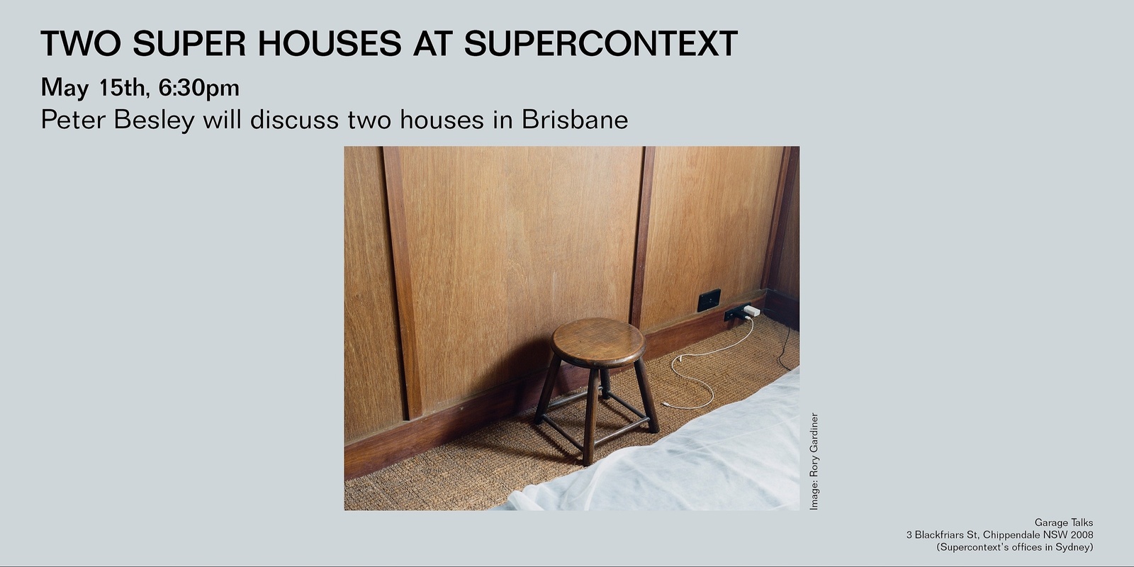 Banner image for Peter Besley will discuss two houses in Brisbane 