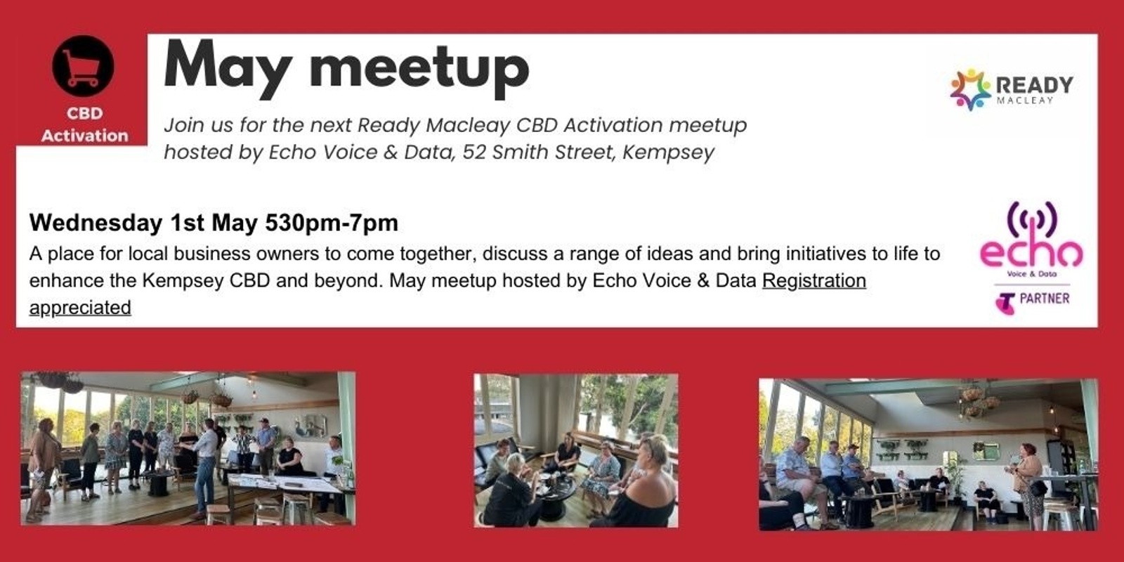 Banner image for Ready Macleay Community Conversations CBD Activation: May meetup