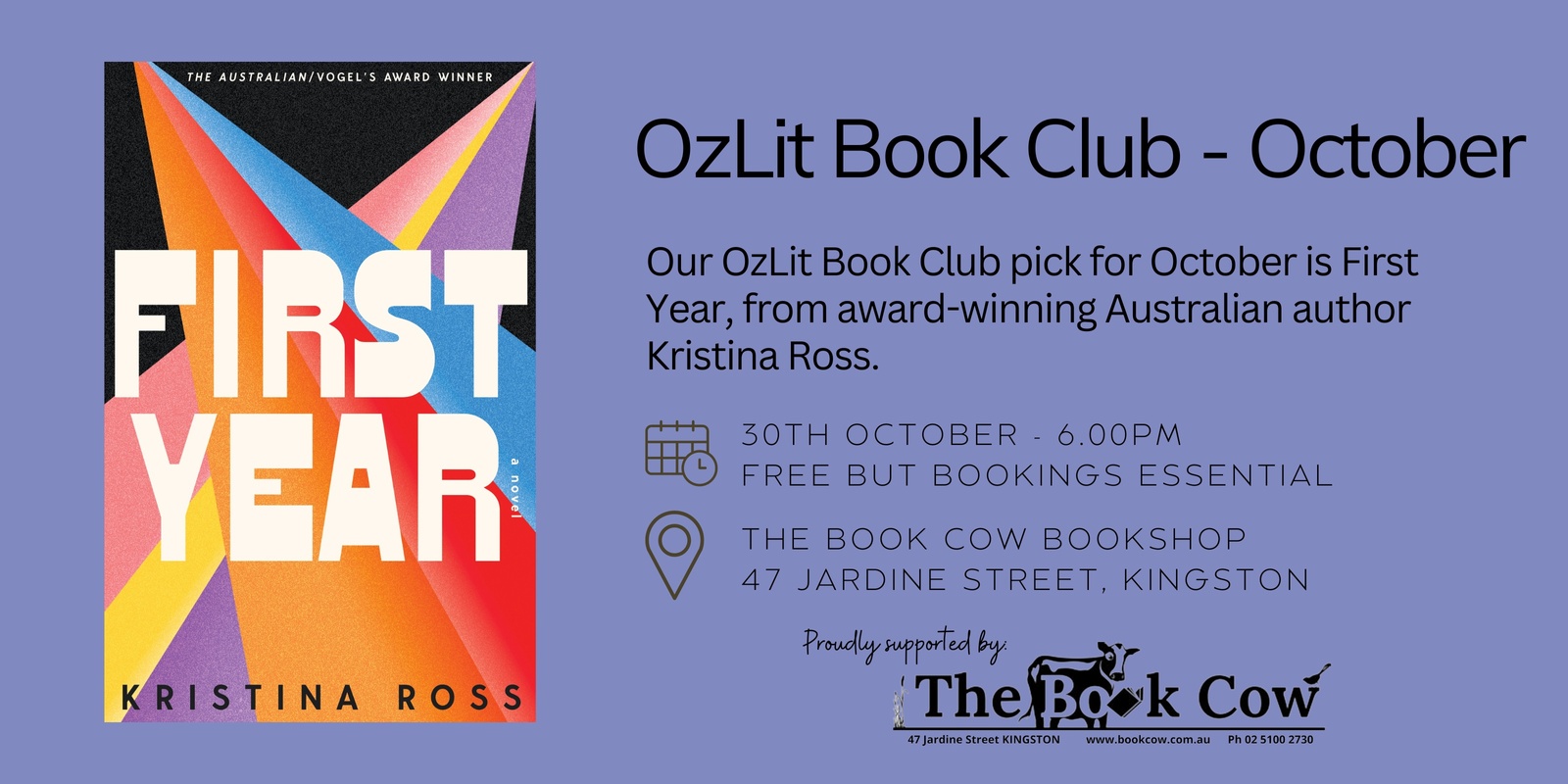 Banner image for OzLit Book Club - October 2024: First Year by Kristina Ross