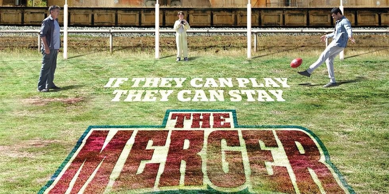 Banner image for "The Merger" - film and conversation withcomedian/actor Damian Callinan and musician David Bridie