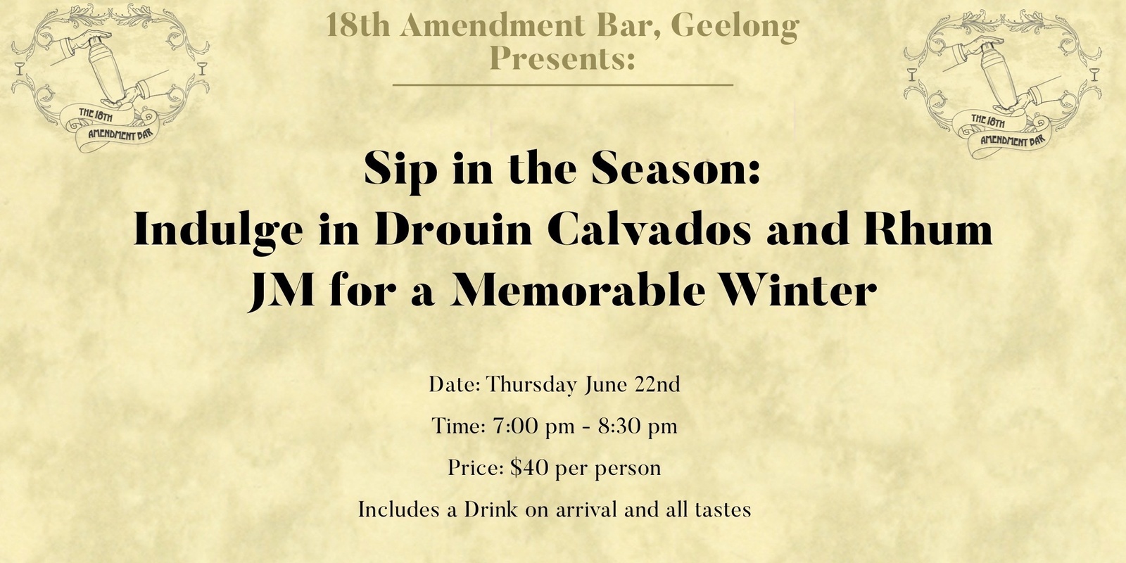 Banner image for "Sip in the Season: Indulge in Drouin Calvados and Rhum JM for a Memorable Winter"