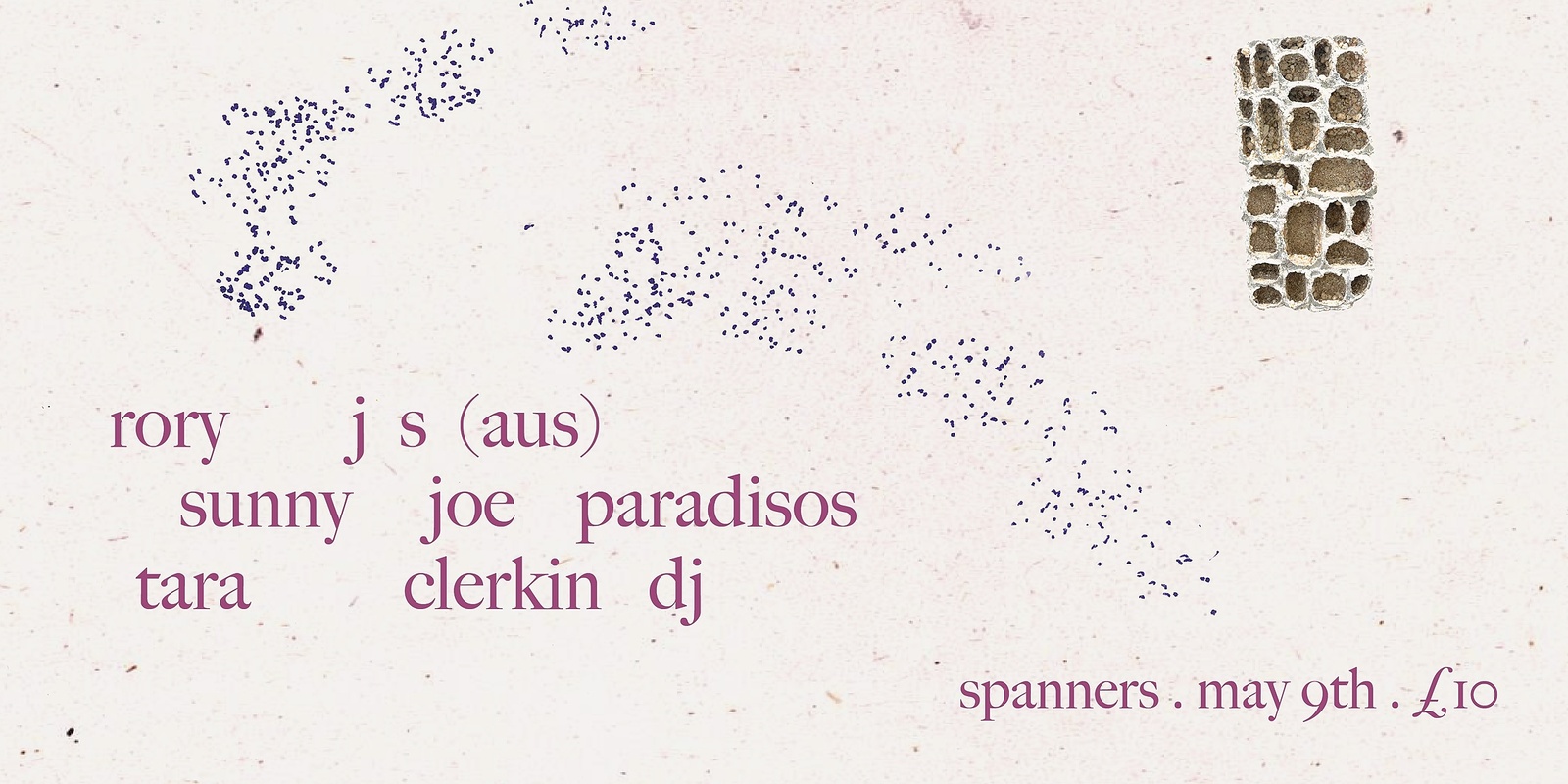 Banner image for Rory J S (Aus), Sunny Joe Paradisos, Tara Clerkin DJ