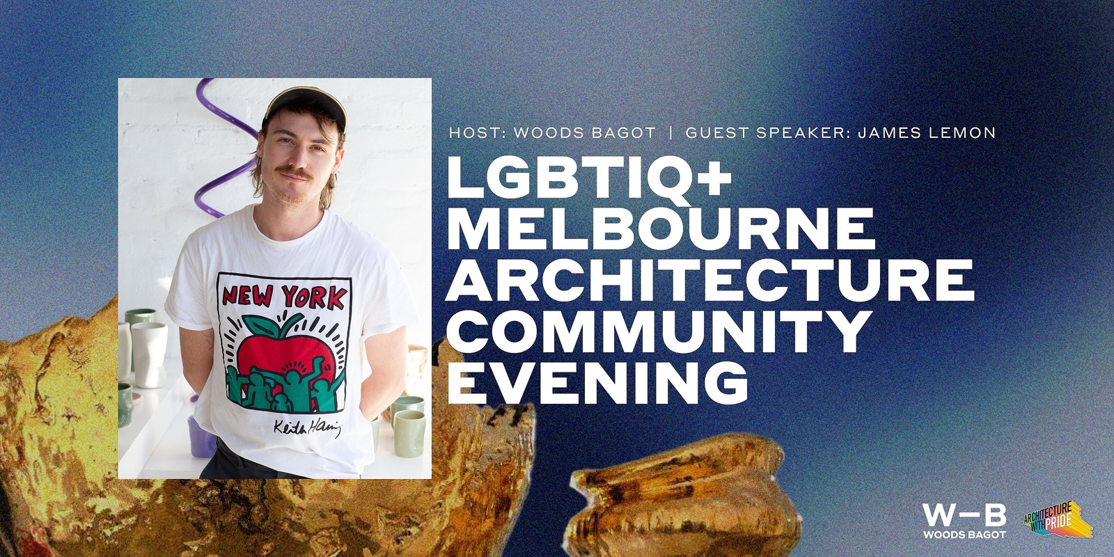 Banner image for LGBTIQ+ Melbourne Architecture Community Evening with James Lemon | Woods Bagot x Architecture with Pride
