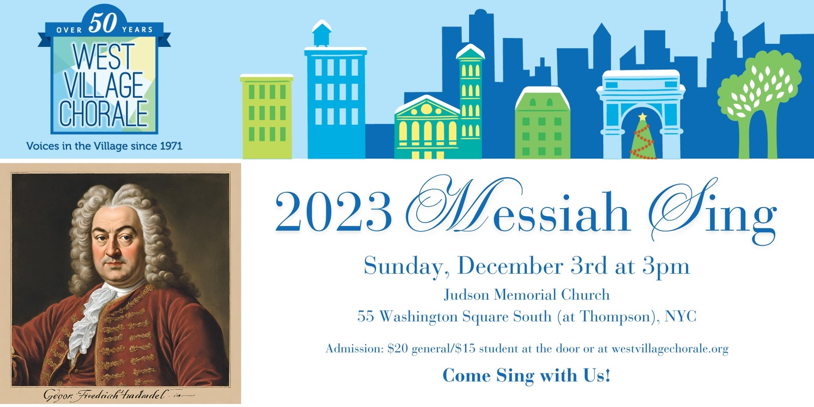Banner image for West Village Chorale 2023 "Messiah" Sing