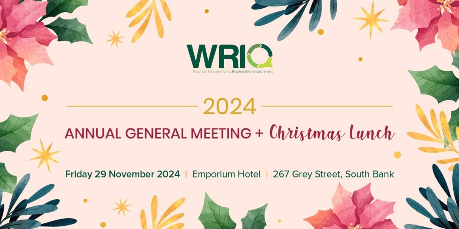 Banner image for WRIQ 2024 AGM and Christmas Lunch