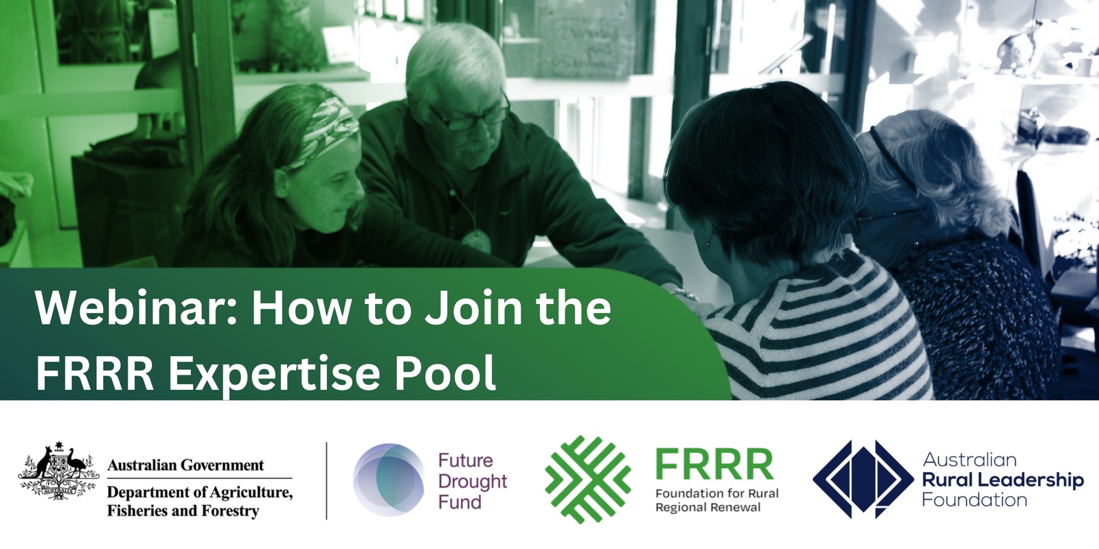 Banner image for Webinar: How to Join the FRRR Expertise Pool | Foundation for Rural & Regional Renewal