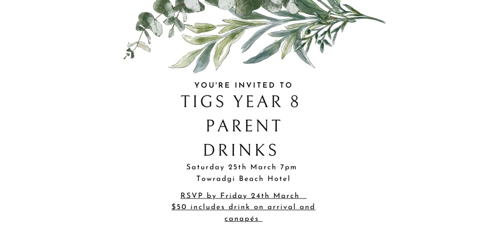 TIGS Year 8 Parent Drinks 