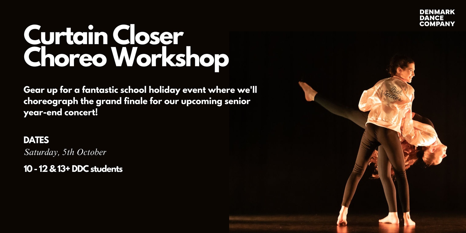 Banner image for 🎬 Curtain Closer Choreo Workshop: Denmark Dance Company October 2024 School Holiday Event 