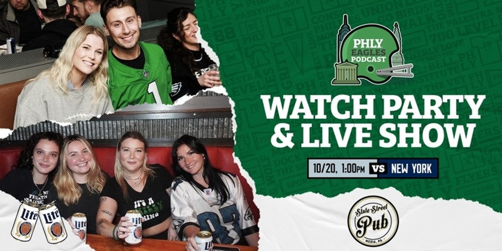 Banner image for PHLY Eagles Watch Party and Live Show vs New York Giants