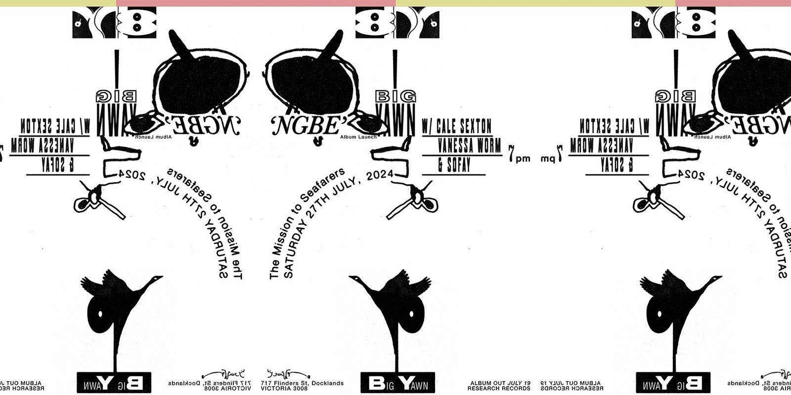 Banner image for Big Yawn NGBE launch + Cale Sexton, Vanessa Worm, Sofay