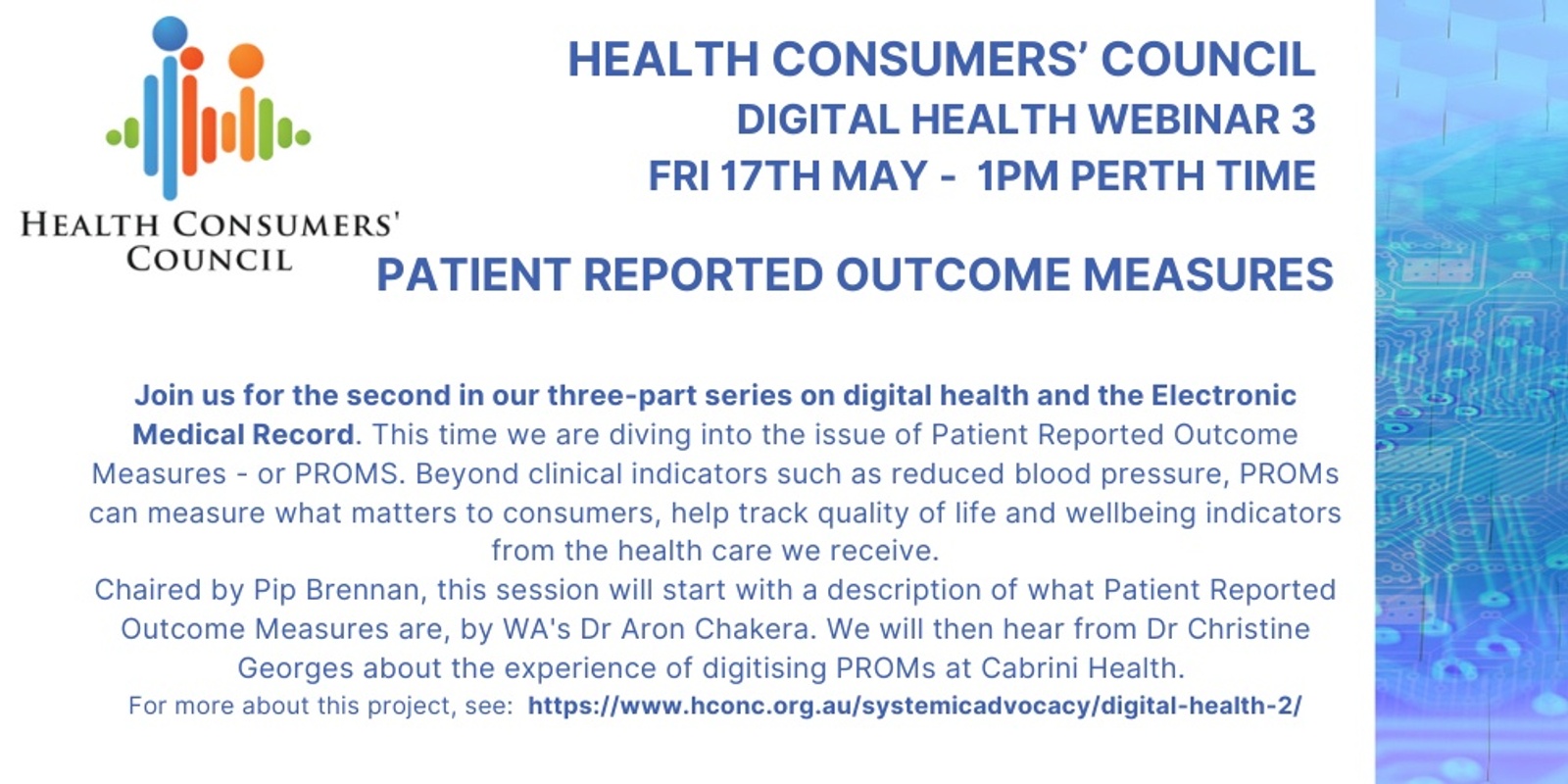 Banner image for Digital Health and Patient Reported Outcome Measures - Opportunities and Challenges