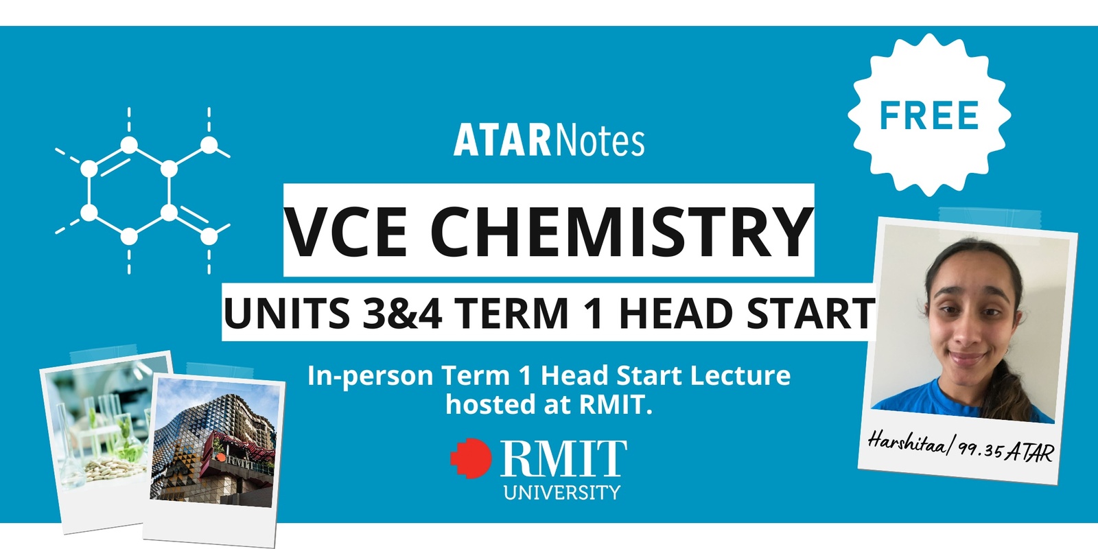 Banner image for VCE Chemistry 3&4 Term 1 Head Start Lecture FREE