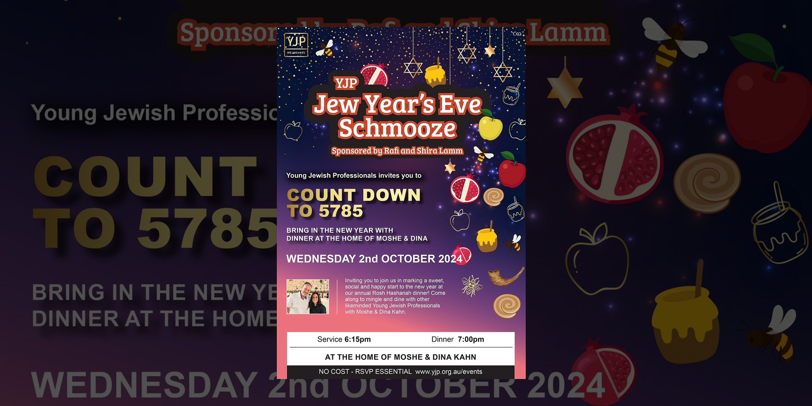 Banner image for Jew Year's Eve Schmooze - Rosh Hashana Dinner