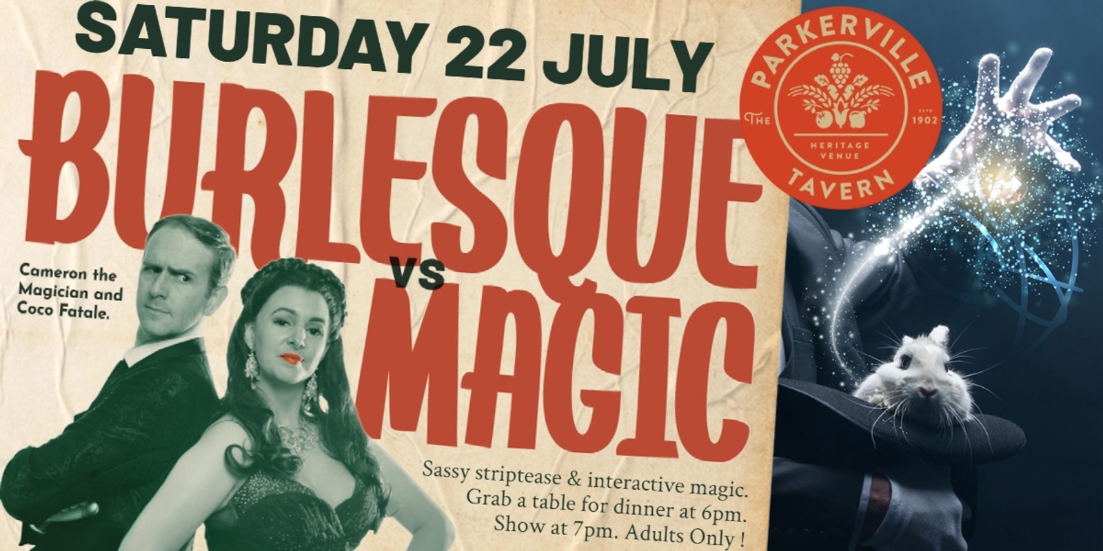 Banner image for Burlesque Vs Magic 22 July 23